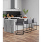 Manhattan Comfort Ambassador 42"H Gray & Black Metal Barstool