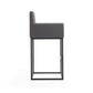Manhattan Comfort Ambassador 42"H Gray & Black Metal Barstool
