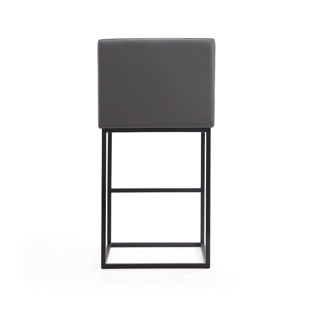Manhattan Comfort Ambassador 42"H Gray & Black Metal Barstool