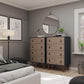 Manhattan Comfort Amber 54" Matte Blue & Nature Tall Cabinet In A Set Of 2