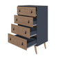 Manhattan Comfort Amber 54" Matte Blue & Nature Tall Cabinet In A Set Of 2