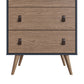 Manhattan Comfort Amber 54" Matte Blue & Nature Tall Cabinet In A Set Of 2