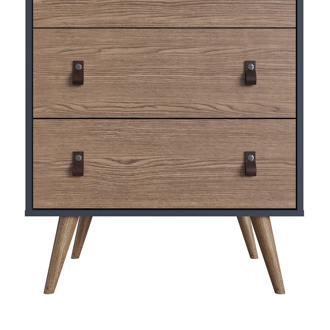 Manhattan Comfort Amber 54" Matte Blue & Nature Tall Cabinet In A Set Of 2