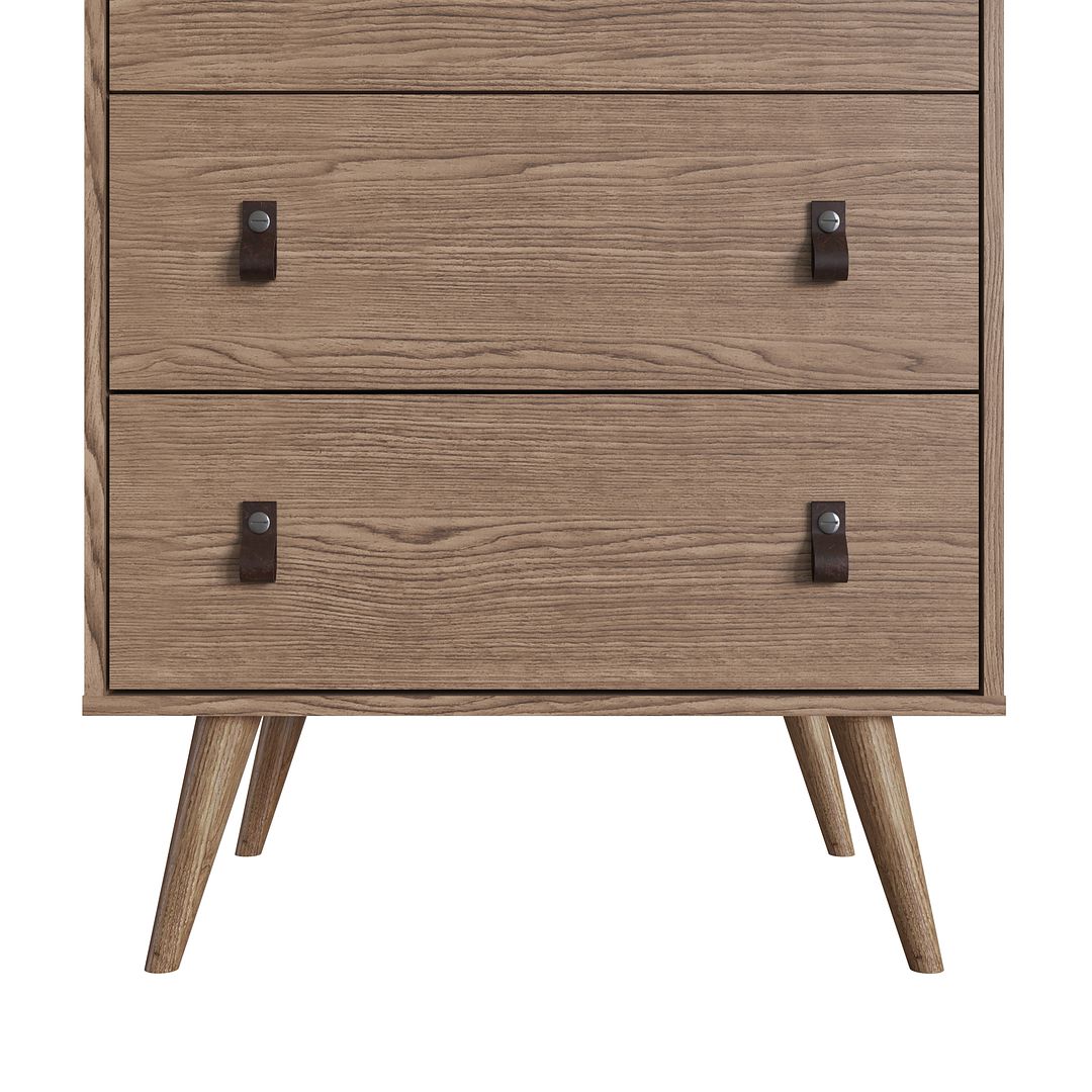 Manhattan Comfort Amber 54" Matte Nature Tall Cabinet In A Set Of 2