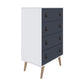 Manhattan Comfort Amber 54" Matte White & Blue Tall Cabinet In A Set Of 2