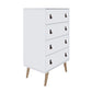 Manhattan Comfort Amber 54" Matte White Tall Cabinet In A Set Of 2