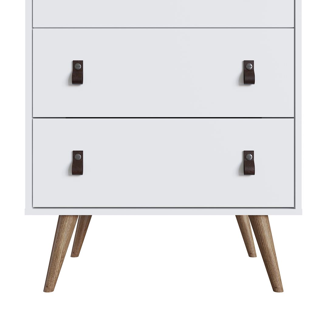 Manhattan Comfort Amber 54" Matte White Tall Cabinet In A Set Of 2