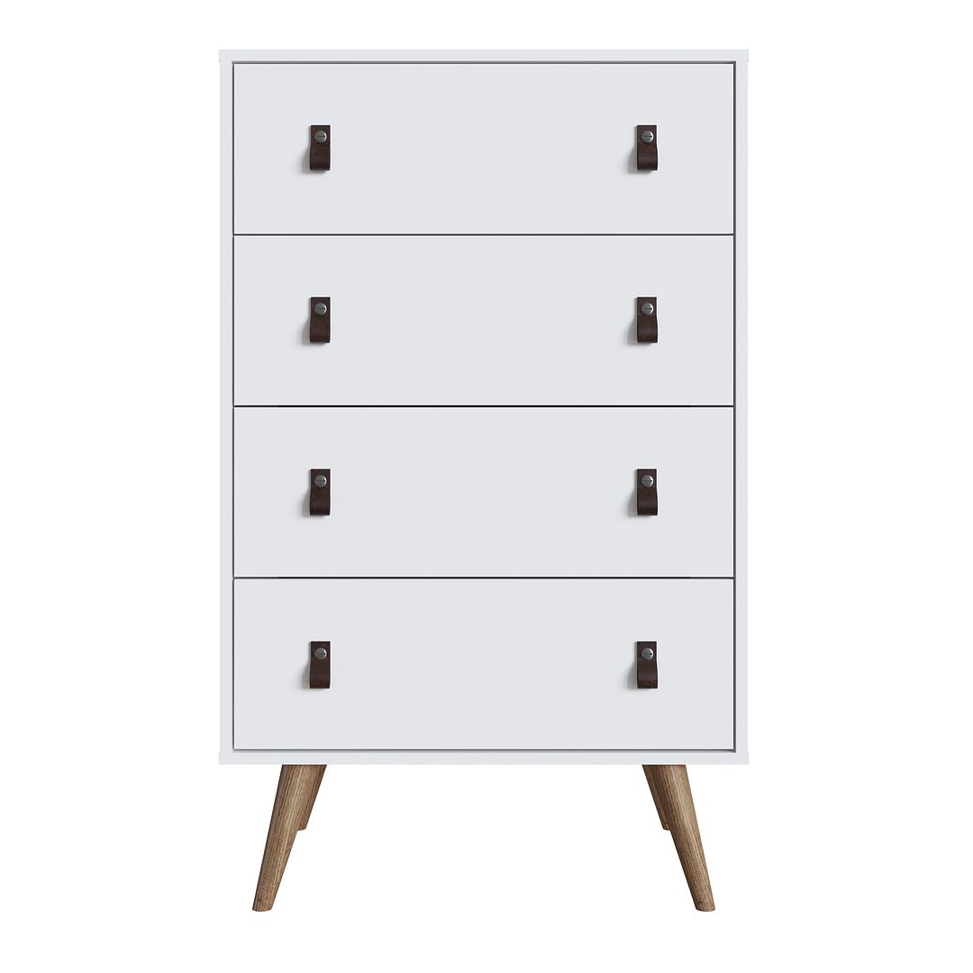 Manhattan Comfort Amber 54" Matte White Tall Cabinet In A Set Of 2