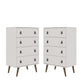Manhattan Comfort Amber 54" Matte White Tall Cabinet In A Set Of 2