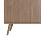 Manhattan Comfort Amber Accent Cabinet With Faux Leather Handles In Nature
