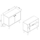 Manhattan Comfort Amber Accent Cabinet With Faux Leather Handles In White
