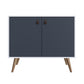 Manhattan Comfort Amber Accent Cabinet With Faux Leather Handles In White & Blue