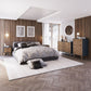 Manhattan Comfort Amber Double Dresser With Faux Leather Handles In Blue & Nature