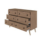 Manhattan Comfort Amber Double Dresser With Faux Leather Handles In Nature