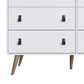 Manhattan Comfort Amber Double Dresser With Faux Leather Handles In White