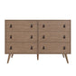 Manhattan Comfort Amber Matte Nature Double Wide & Tall Cabinet In A Set Of 2