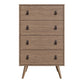 Manhattan Comfort Amber Matte Nature Double Wide & Tall Cabinet In A Set Of 2
