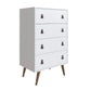 Manhattan Comfort Amber Matte White Double Wide & Tall Cabinet In A Set Of 2