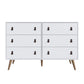 Manhattan Comfort Amber Matte White Double Wide & Tall Cabinet In A Set Of 2