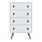 Manhattan Comfort Amber Matte White Double Wide & Tall Cabinet In A Set Of 2