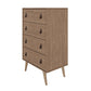 Manhattan Comfort Amber Tall Dresser Cabinet With Faux Leather Handles In Nature