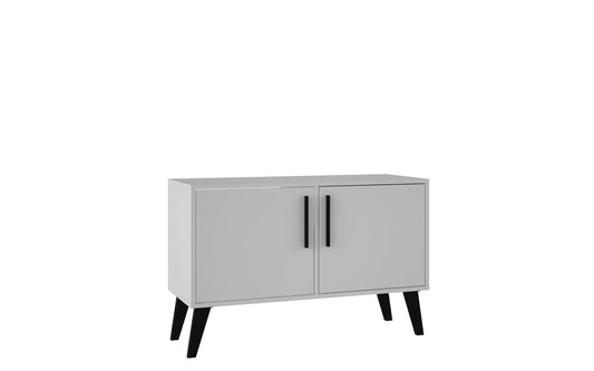 Manhattan Comfort Amsterdam Double Side Table Cabinet 2.0 With 3 Shelves In White