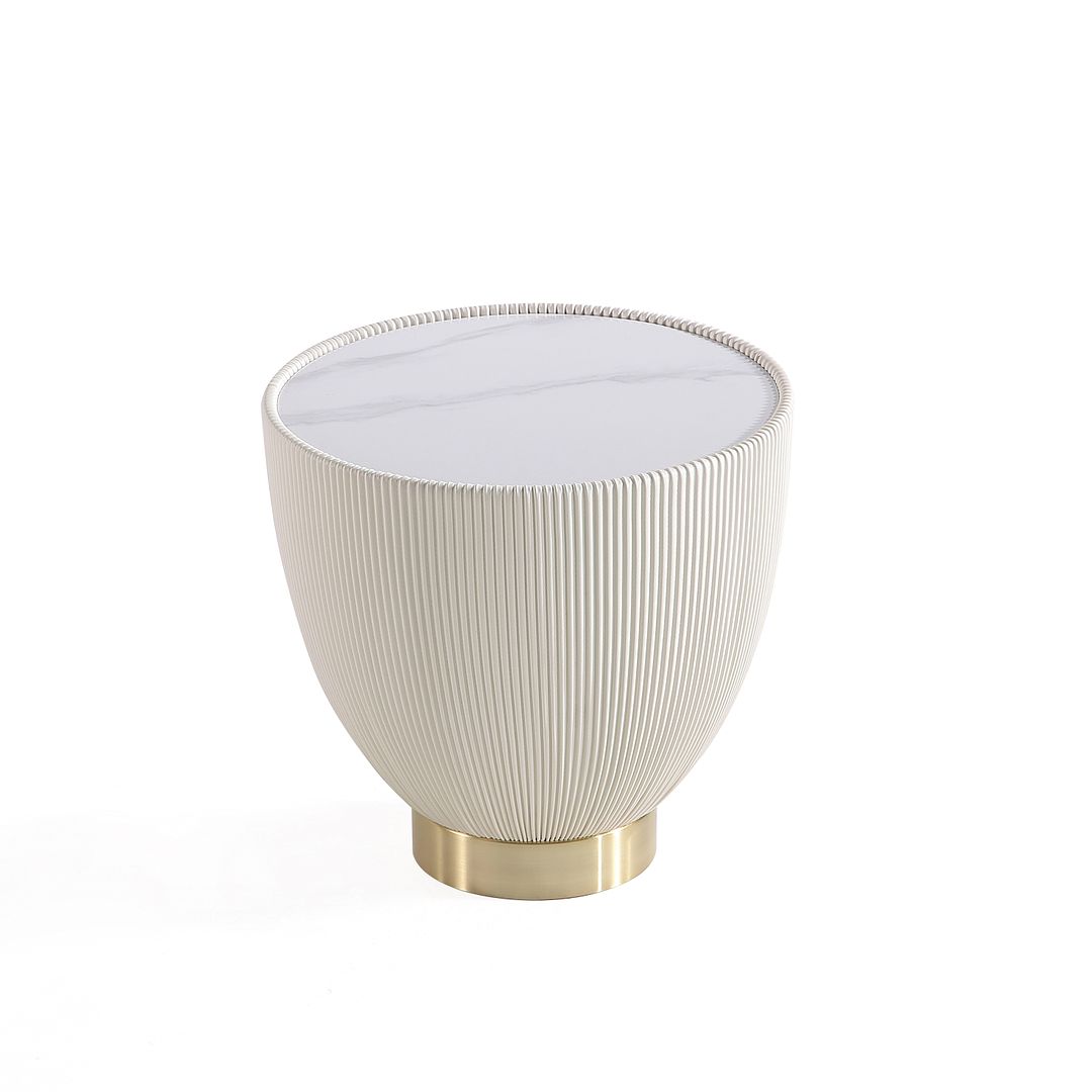 Manhattan Comfort Anderson 2-Piece Cream & Gray Upholstered End Tables 1.0 & 2.0