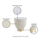 Manhattan Comfort Anderson 2-Piece Gold & Cream Upholstered End Tables 1.0 & 2.0