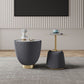 Manhattan Comfort Anderson 2-Piece Gold & Gray Upholstered End Tables 1.0 & 2.0