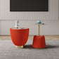 Manhattan Comfort Anderson 2-Piece Gold & Orange Upholstered End Tables 1.0 & 2.0