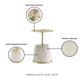 Manhattan Comfort Anderson 2-Piece Upholstered Coffee & End Table 1.0 In Cream Leatherette With Ceramic Faux Tabletop
