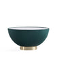 Manhattan Comfort Anderson 2-Piece Upholstered Coffee & End Table 1.0 In Green Leatherette With Ceramic Faux Tabletop