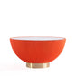 Manhattan Comfort Anderson 2-Piece Upholstered Coffee & End Table 1.0 In Orange Leatherette With Ceramic Faux Tabletop