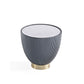 Manhattan Comfort Anderson 2-Piece Upholstered Coffee & End Table 2.0 In Cream & Gray Leatherette With Ceramic Faux Tabletop