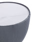 Manhattan Comfort Anderson 2-Piece Upholstered Coffee & End Table 2.0 In Gray Leatherette With Ceramic Faux Tabletop
