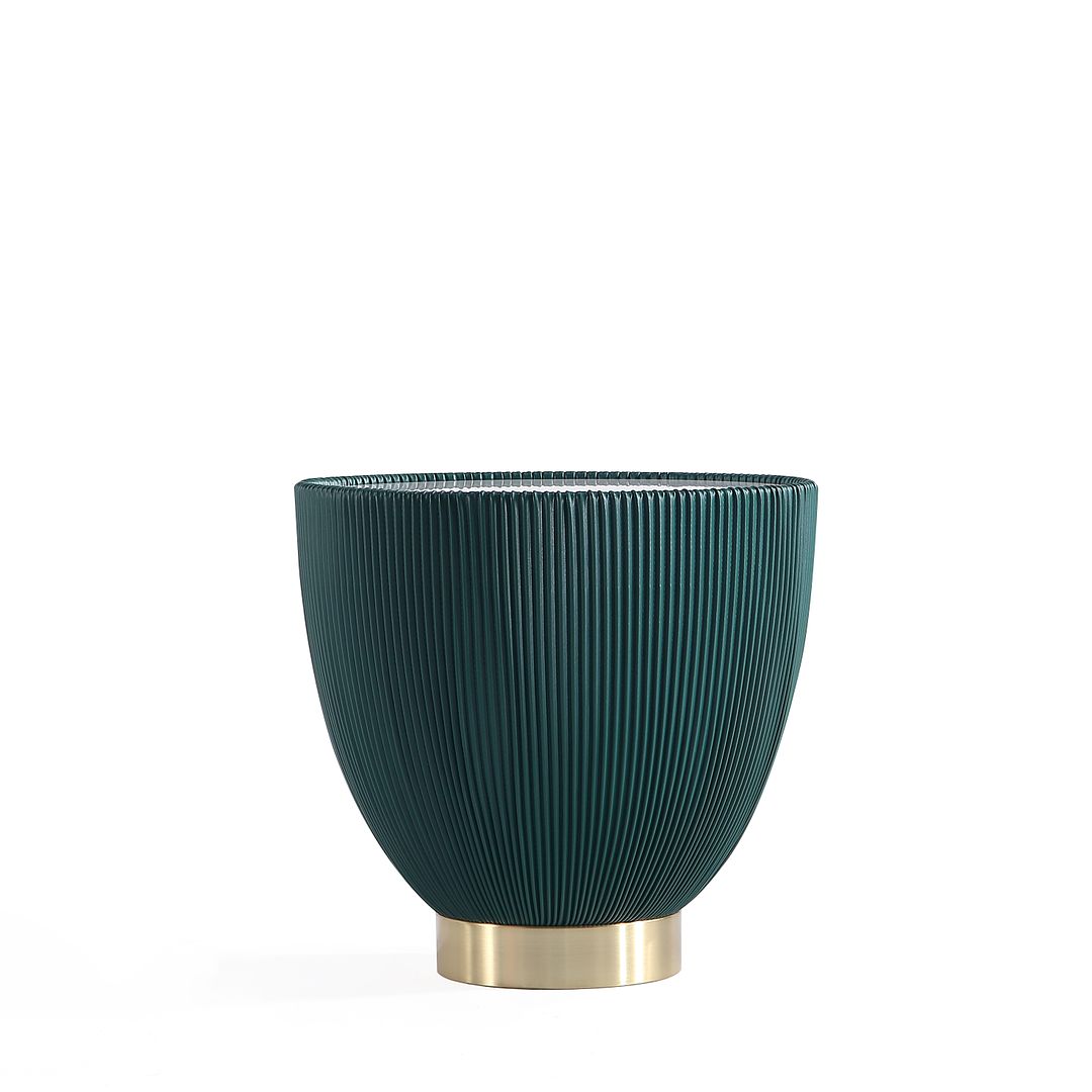 Manhattan Comfort Anderson 2-Piece Upholstered Coffee & End Table 2.0 In Green Leatherette With Ceramic Faux Tabletop