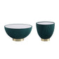 Manhattan Comfort Anderson 2-Piece Upholstered Coffee & End Table 2.0 In Green Leatherette With Ceramic Faux Tabletop