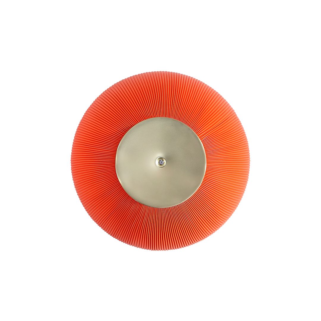 Manhattan Comfort Anderson 2-Piece Upholstered Coffee & End Table 2.0 In Orange Leatherette With Ceramic Faux Tabletop