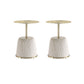Manhattan Comfort Anderson Cream 2-Piece Upholstered 1.0 End Tables With Gold Tabletop