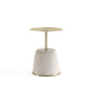 Manhattan Comfort Anderson Cream Upholstered 1.0 End Table With Gold Tabletop
