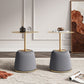 Manhattan Comfort Anderson Gray 2-Piece Upholstered 1.0 End Tables With Gold Tabletop