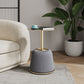 Manhattan Comfort Anderson Gray 2-Piece Upholstered 1.0 End Tables With Gold Tabletop