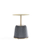 Manhattan Comfort Anderson Gray 2-Piece Upholstered 1.0 End Tables With Gold Tabletop