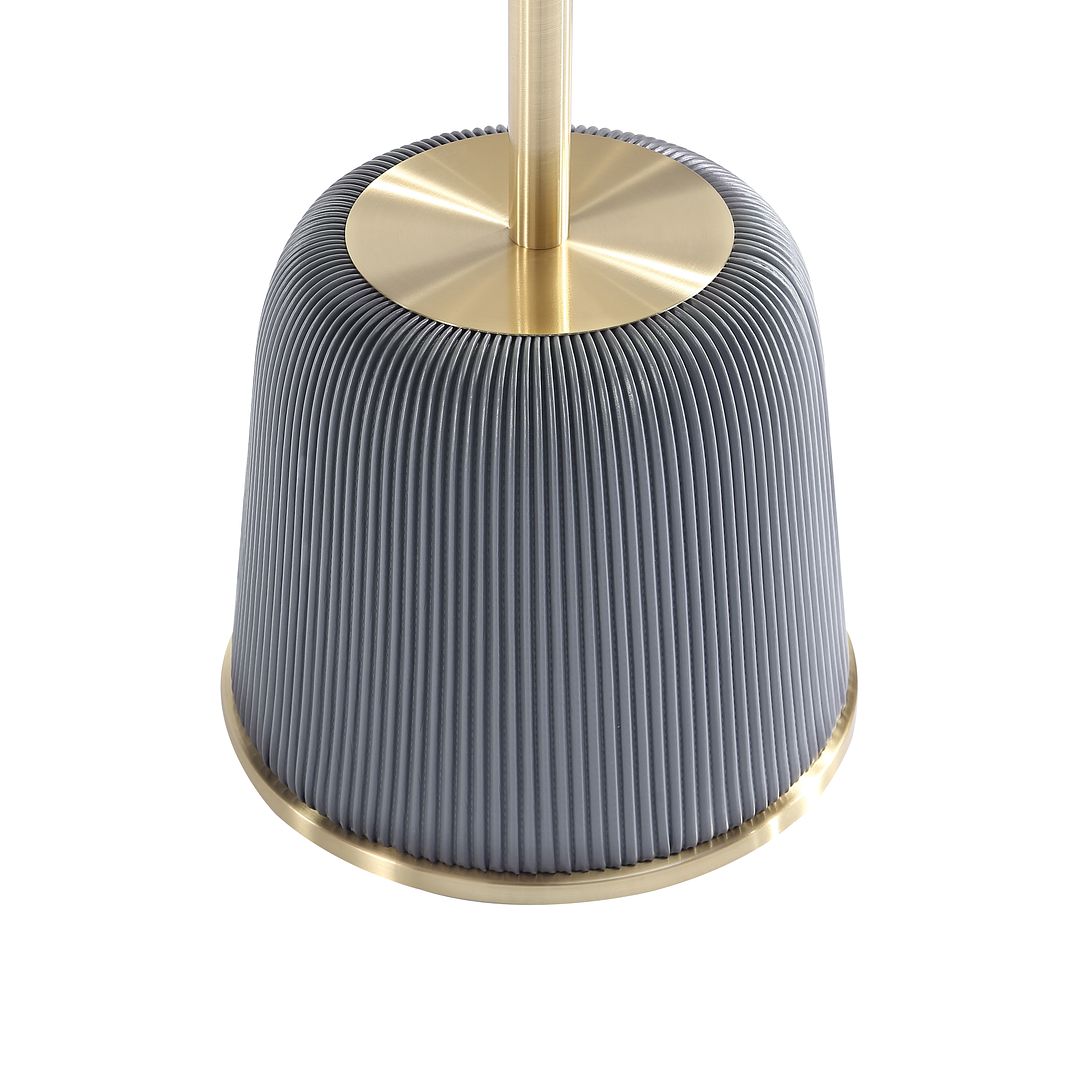 Manhattan Comfort Anderson Gray 2-Piece Upholstered 1.0 End Tables With Gold Tabletop