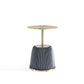 Manhattan Comfort Anderson Gray Upholstered 1.0 End Table With Gold Tabletop
