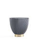 Manhattan Comfort Anderson Gray Upholstered 2.0 End Table With Ceramic Faux Marble Tabletop