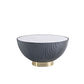 Manhattan Comfort Anderson Gray Upholstered Coffee Table With Ceramic Faux Marble Tabletop