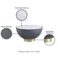 Manhattan Comfort Anderson Gray Upholstered Coffee Table With Ceramic Faux Marble Tabletop