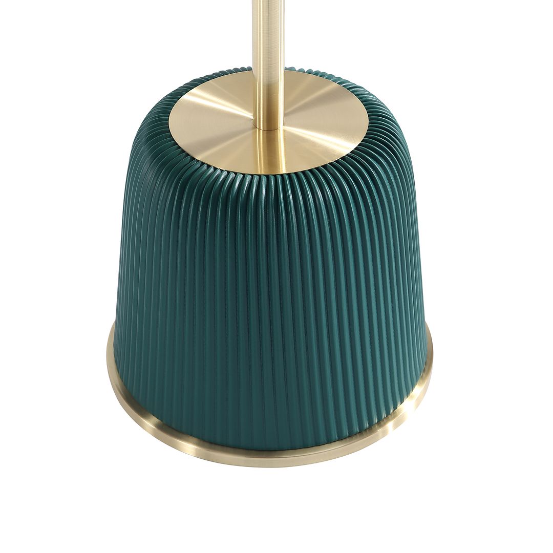 Manhattan Comfort Anderson Green 2-Piece Upholstered 1.0 End Tables With Gold Tabletop