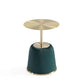 Manhattan Comfort Anderson Green 2-Piece Upholstered 1.0 End Tables With Gold Tabletop